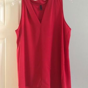 Nydj red sleeveless blouse
